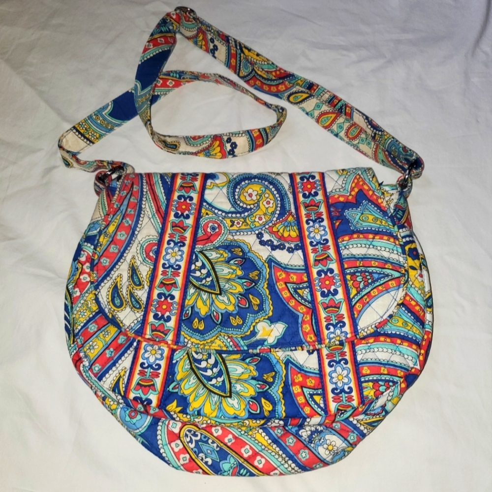Vera Bradley Hipster Marina Paisley Blue Red Crossbody Purse Bag Retired